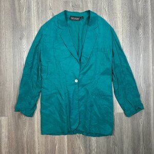 Vintage Karen Kane Teal Blazer Jacket Size M